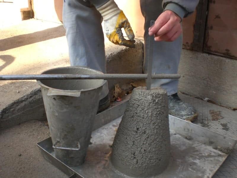 slump test of concrete