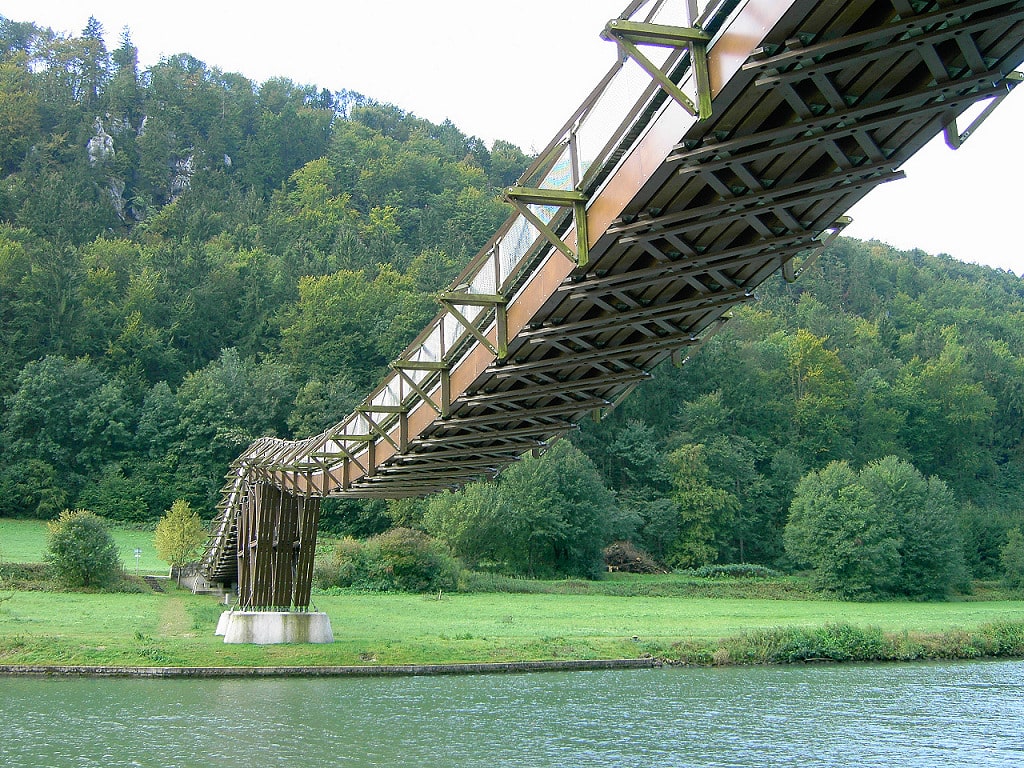 Stress ribbon bridges